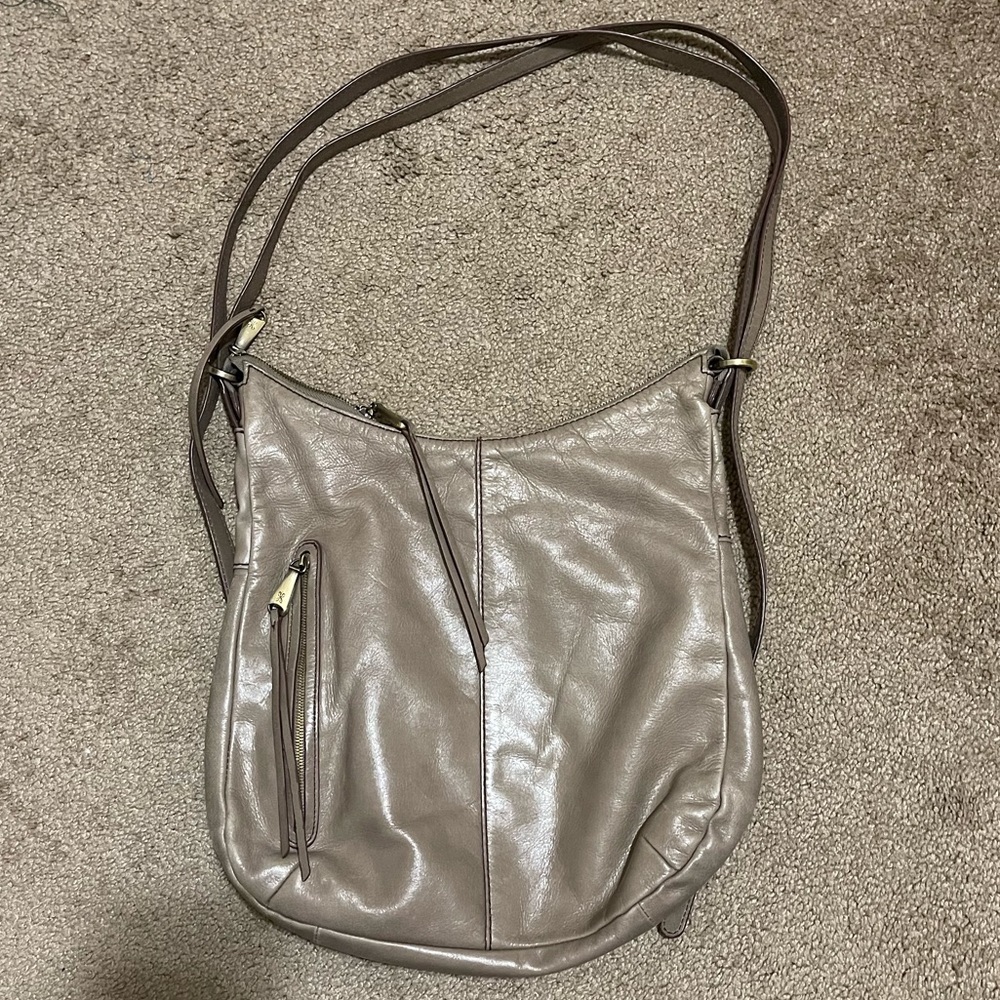 HOBO Merrin Taupe Leather Shoulder Backpack Bag